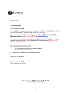 September 10, 2014 Prospective Bidder Request for Proposal