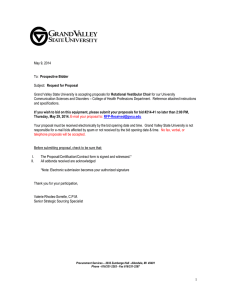 May 9, 2014 Prospective Bidder Request for Proposal