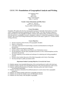 Foundations of Geographical Analysis and Writing