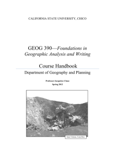 GEOG 390—  Course Handbook Foundations in