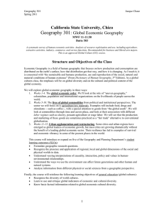 Geography 301: California State University, Chico Global Economic Geography