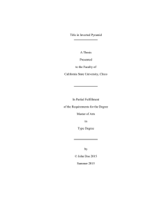 Title in Inverted Pyramid A Thesis Presented