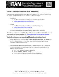 Section 1: Scholarship Information Packet Requirements