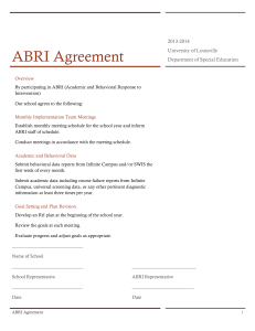 ABRI Agreement 2013-2014 University of Louisville Department of Special Education