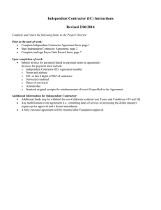 Independent Contractor (IC) Instructions Revised 2/06/2014