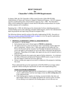 RESP TOOLKIT for Chancellor’s Office EO 890 Requirements