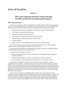Explore the Possibilities Why Write Proposals and Why Contract through Section 1.1