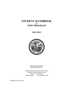 STUDENT HANDBOOK  MSW PROGRAM 2012-2013