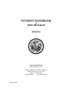 STUDENT HANDBOOK  MSW PROGRAM 2009-2010