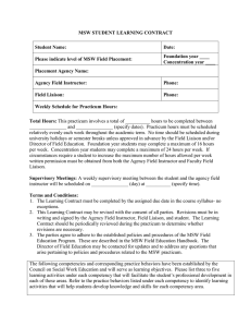 MSW STUDENT LEARNING CONTRACT  Student Name: Date: