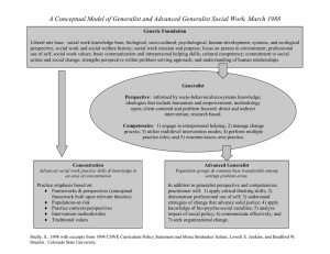 A Conceptual Model of Generalist and Advanced Generalist Social Work,...