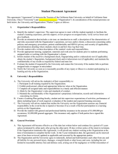 Student Placement Agreement