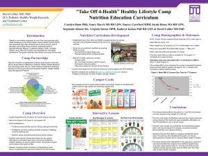 “Take Off 4-Health” Healthy Lifestyle Camp Nutrition Education Curriculum