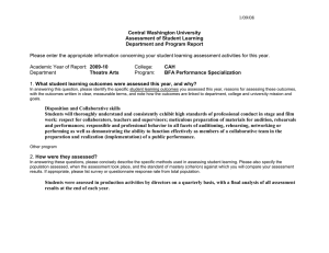 1/09/08  Please enter the appropriate information concerning your student learning assessment... Central Washington University