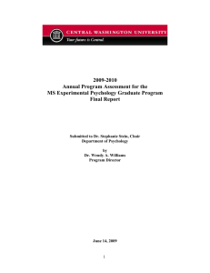 2009-2010 Annual Program Assessment for the MS Experimental Psychology Graduate Program