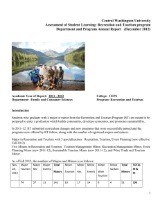 Central Washington University Assessment of Student Learning: Recreation and Tourism program