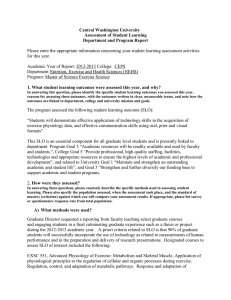 Central Washington University Assessment of Student Learning Department and Program Report