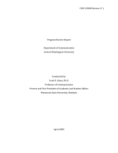 CWU COMM Review, P. 1 Program Review Report  Department of Communication