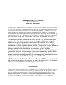Academic Program Review 2006-2007 Executive Summary Department of Philosophy
