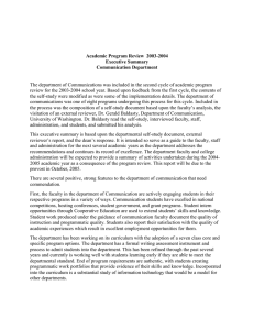 Academic Program Review  2003-2004 Executive Summary Communication Department