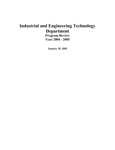 Industrial and Engineering Technology Department Program Review Year 2004 - 2005