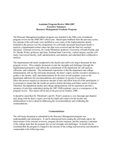 Academic Program Review 2006-2007 Executive Summary Resource Management Graduate Program