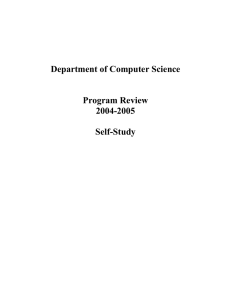 Department of Computer Science Program Review 2004-2005