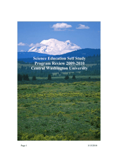Science Education Self Study Program Review 2009-2010 Central Washington University