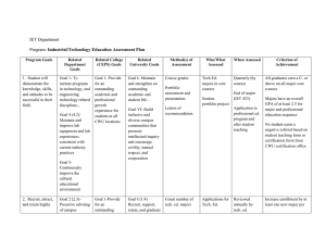 IET Department Industrial/Technology Education Assessment Plan