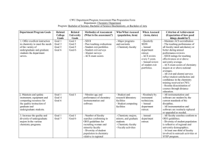 CWU Department/Program Assessment Plan Preparation Form Department: Chemistry Department