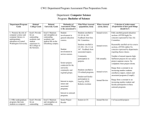 CWU Department/Program Assessment Plan Preparation Form  Computer Science Bachelor of Science