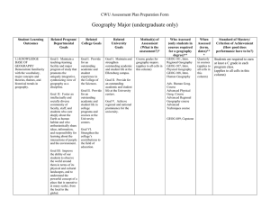 Geography Major (undergraduate only) CWU Assessment Plan Preparation Form