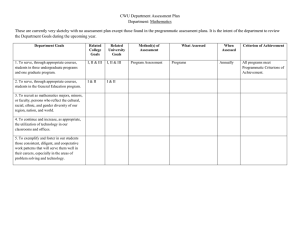 CWU Department Assessment Plan Department: Mathematics