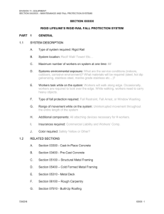 SECTION XXXXX RIGID LIFELINE’S RIGID RAIL FALL PROTECTION SYSTEM PART  1 GENERAL