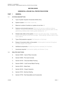 SECTION XXXXX HORIZONTAL LIFELINE FALL PROTECTION SYSTEM PART  1 GENERAL