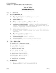 SECTION XXXXX THALER ROOF ANCHORS PART  1 GENERAL