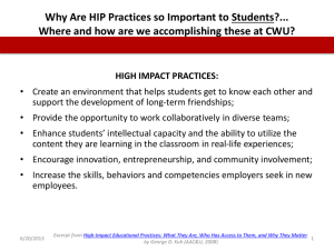 Why Are HIP Practices so Important to Students?...