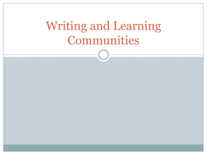 Writing and Learning Communities