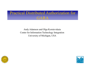 Practical Distributed Authorization for GARA