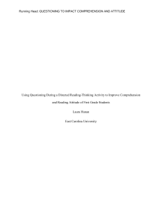 Using Questioning During a Directed Reading-Thinking Activity to Improve Comprehension