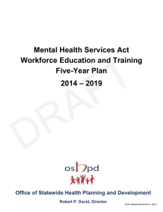 Mental Health Services Act Workforce Education and Training Five-Year Plan – 2019