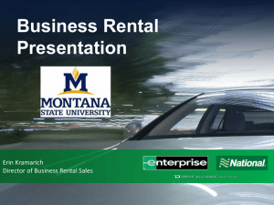 Business Rental Presentation Erin Kramarich Director of Business Rental Sales