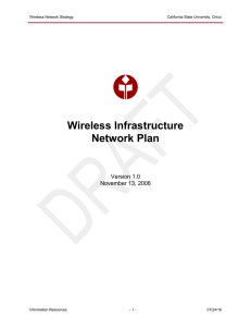 Wireless Infrastructure Network Plan  Version 1.0