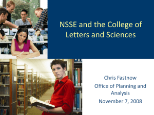 NSSE and the College of Letters and Sciences Chris Fastnow