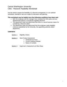 Central Washington University CWU - Flexwork Feasibility Worksheet