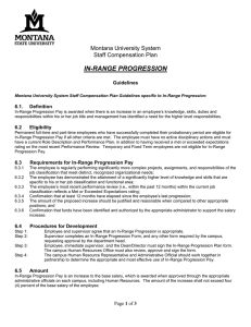 IN-RANGE PROGRESSION  Montana University System Staff Compensation Plan