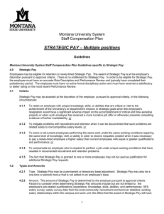 – Multiple positions STRATEGIC PAY  Montana University System
