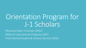 Orientation Program for J-1 Scholars