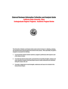 External Reviewer Information Collection and Analysis Guide  California State University, Chico