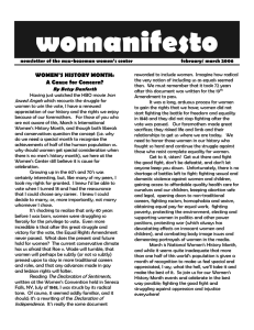womanifesto  WOMEN’S HISTORY MONTH: A Cause for Concern?